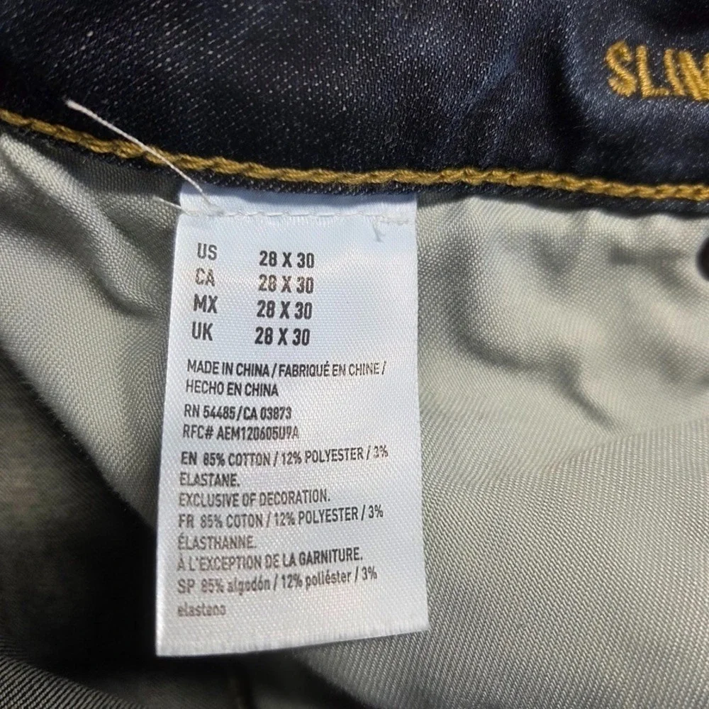 American Eagle Jeans Mens 28X30 Blue Slim Straight Low Rise Extreme‎ Flex Denim